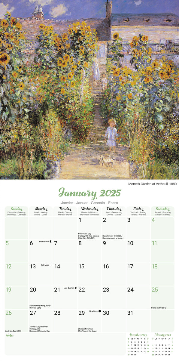 Claude Monet Kalender 2025 – De Kalenderman