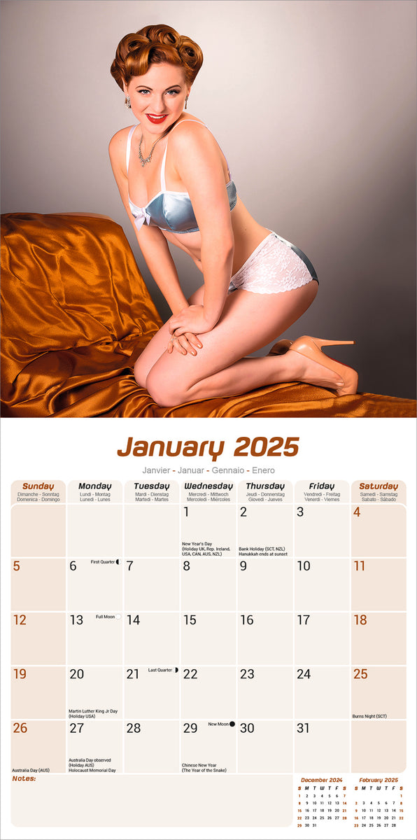 Retro Pin-ups Kalender 2025 – De Kalenderman