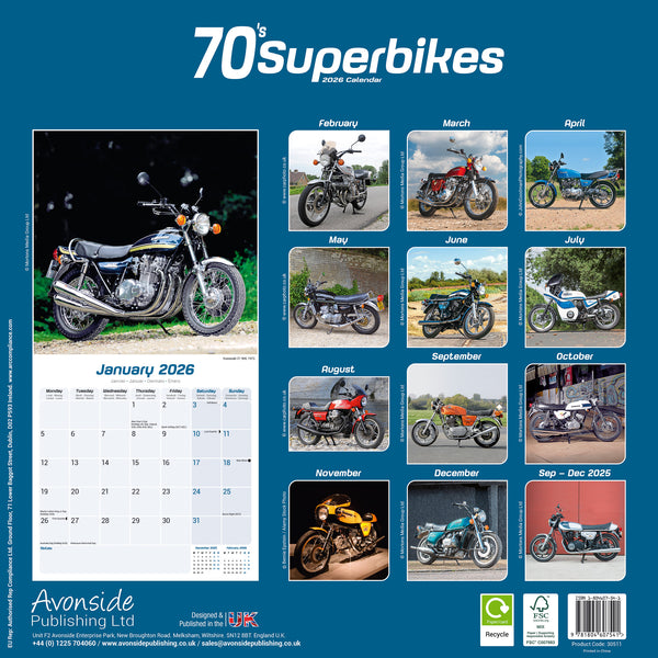 70's Superbikes Kalender 2026