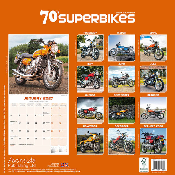70's Superbikes Kalender 2027