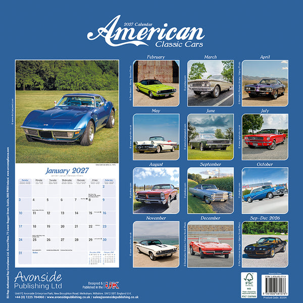 American Classic Cars Kalender 2027
