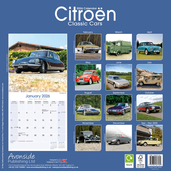Citroën Classic Cars Kalender 2026