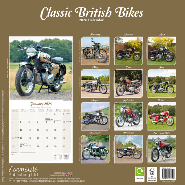 Classic British Bikes Kalender 2026