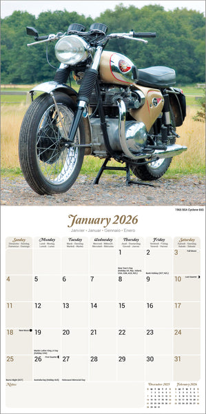 Classic British Bikes Kalender 2026