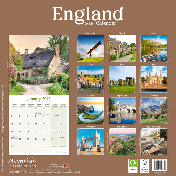 England Kalender 2026
