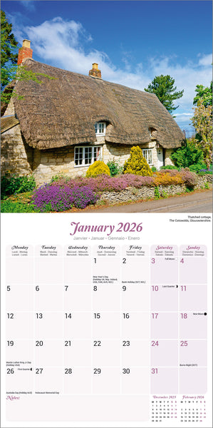 English Cottage Gardens Kalender 2026
