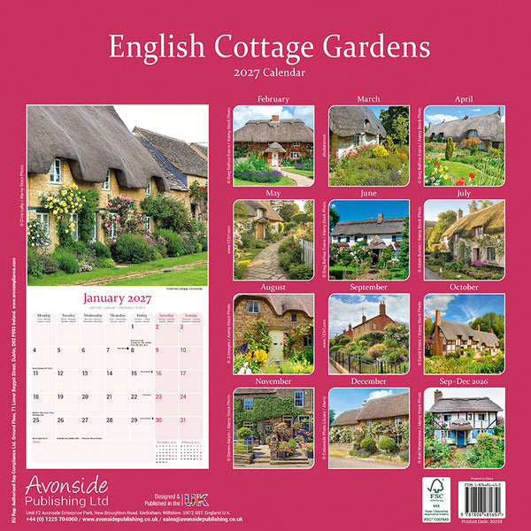 English Cottage Gardens Kalender 2027