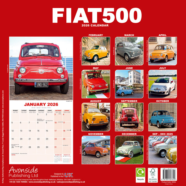 Fiat 500 Kalender 2026