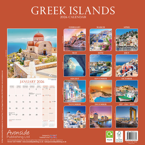 Greek Islands Kalender 2026