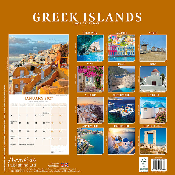 Greek Islands Kalender 2027