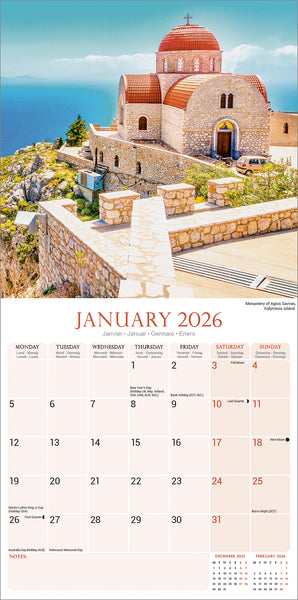 Greek Islands Kalender 2026