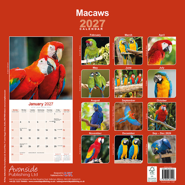 Macaws Kalender 2027