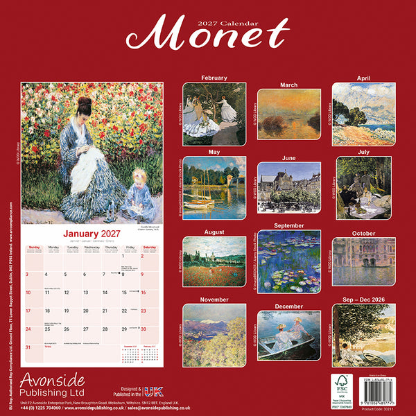Claude Monet Kalender 2027