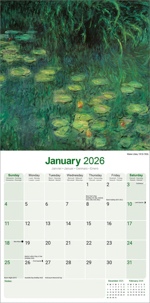 Claude Monet Kalender 2026