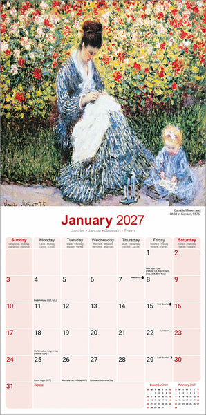 Claude Monet Kalender 2027
