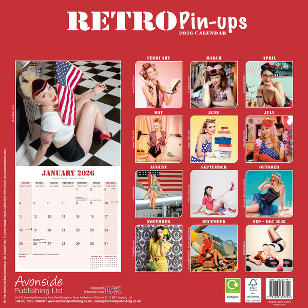 Retro Pin-ups Kalender 2026
