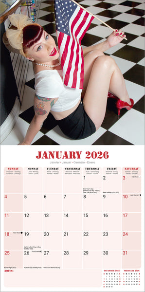 Retro Pin-ups Kalender 2026