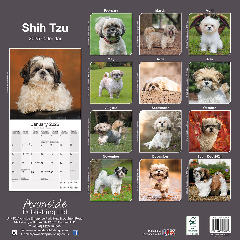Shih Tzu Kalender 2025 – De Kalenderman