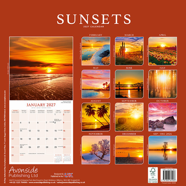 Sunsets Kalender 2027