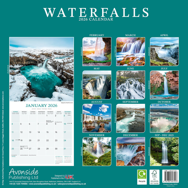 Waterfalls Kalender 2026